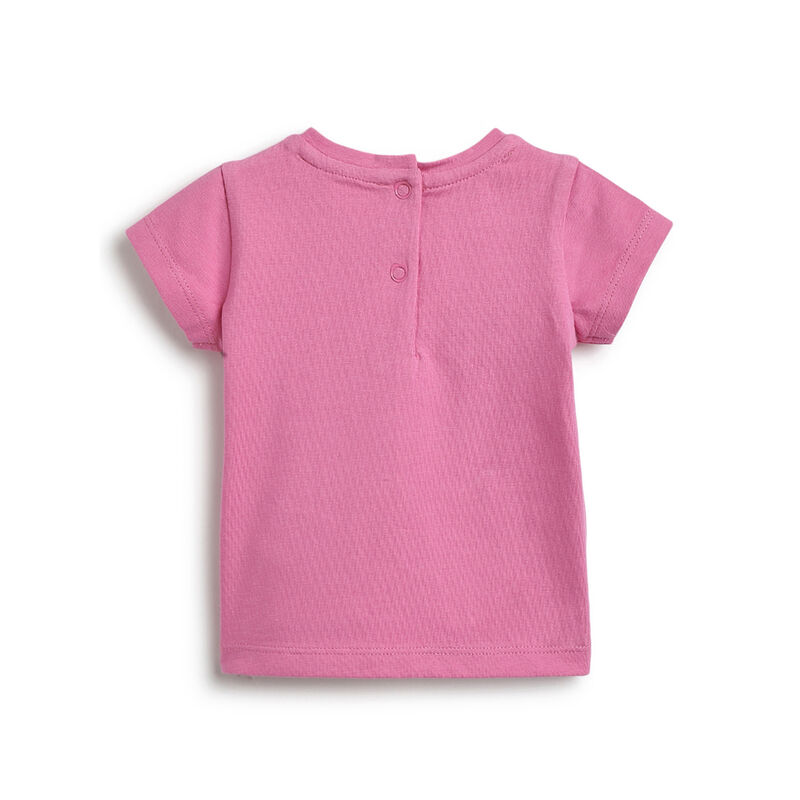 Girls Dark Pink Printed Short Sleeve T-Shirt image number 1